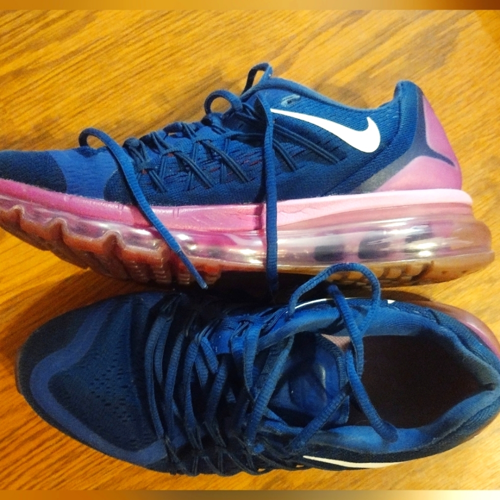Nike Women's Max Mujer Navy and Magenta Athletic Shoes #426